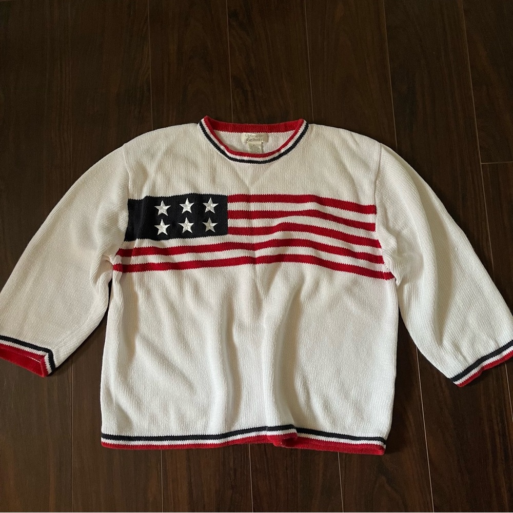 Vintage Christopher & Banks Flag Sweater